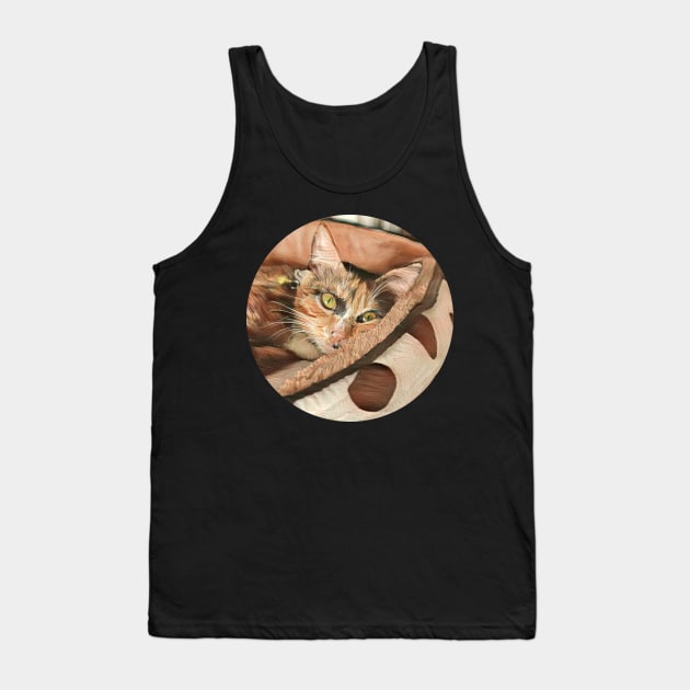 Curled Up floppy cat Tank Top by GoranDesign